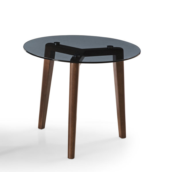 Corrigan Studio® Abra Glass Top 3 Legs End Table Wayfair